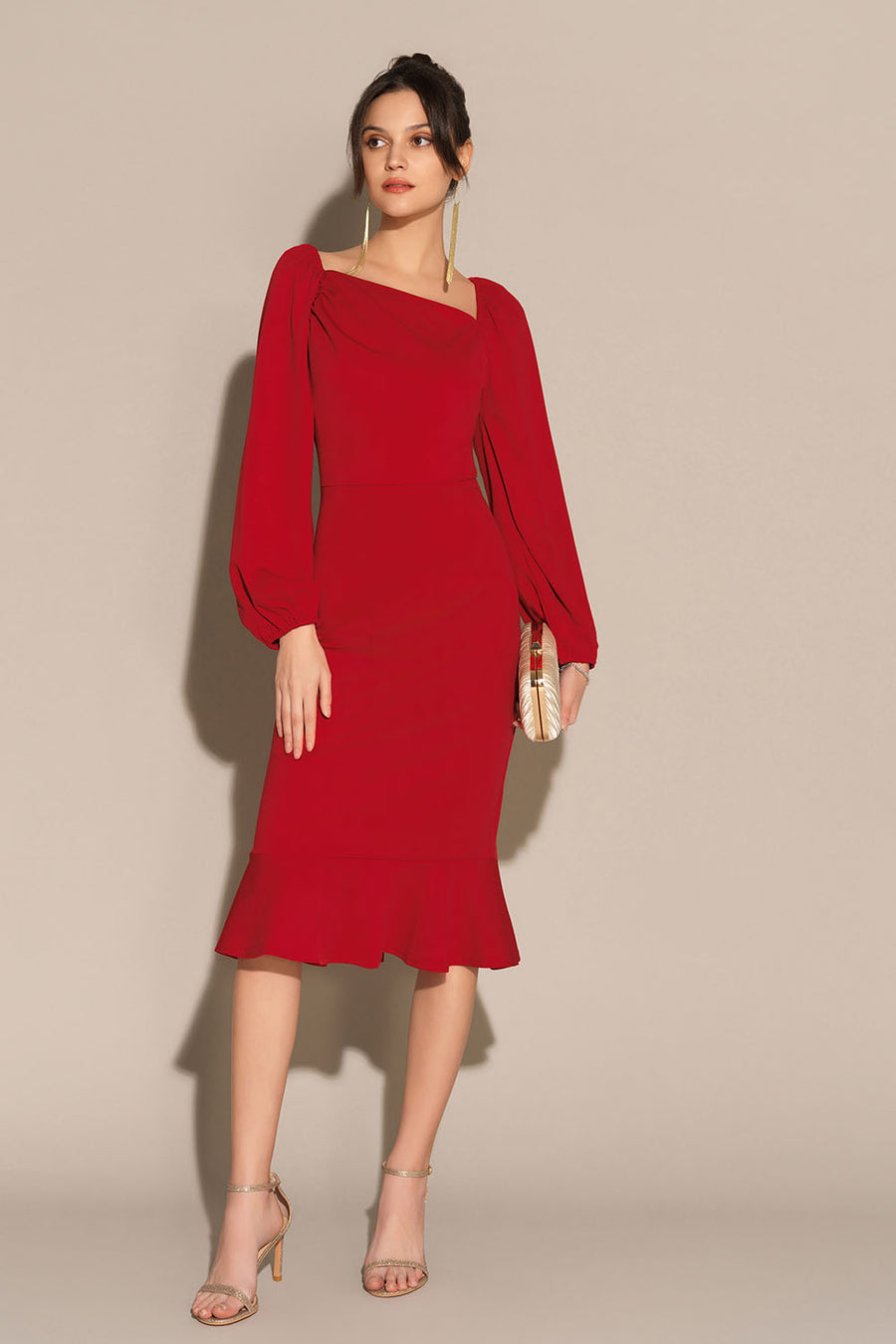 Lilian | Long Sleeve Midi Dress