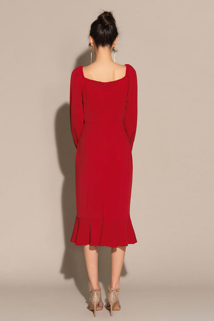 Lilian | Long Sleeve Midi Dress
