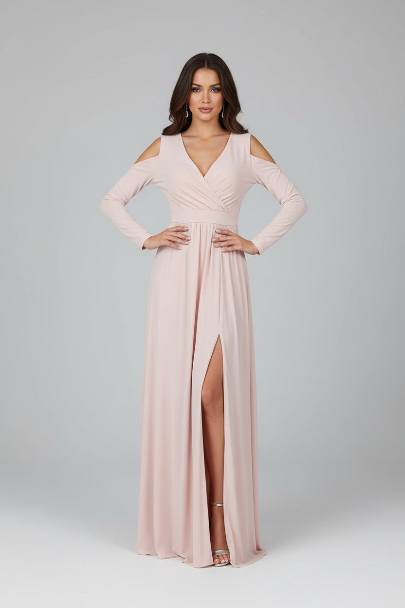 Elegant Maxi Dress with High Split for Ladies - Luxivelle