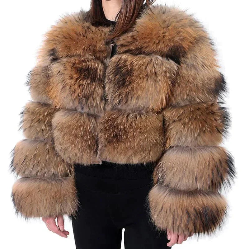 Warm Faux Fur Ladies Winter Coat - Luxivelle