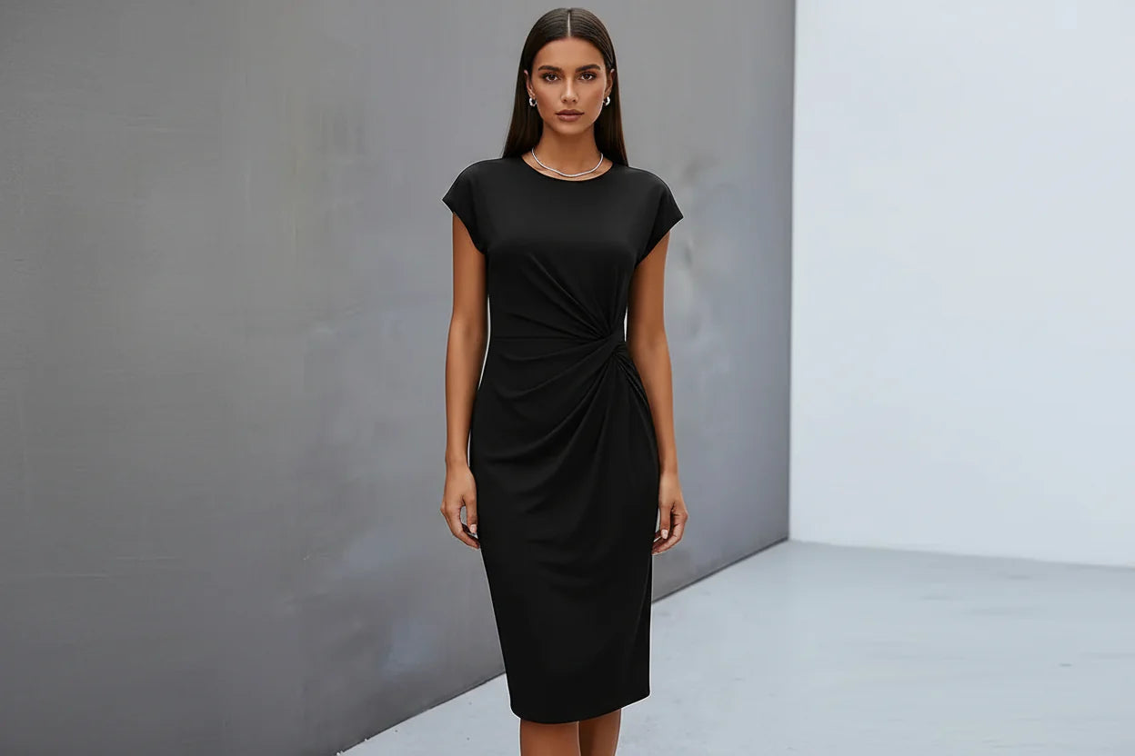 Elegant Women's Knee Length Bodycon Dress - Luxivelle
