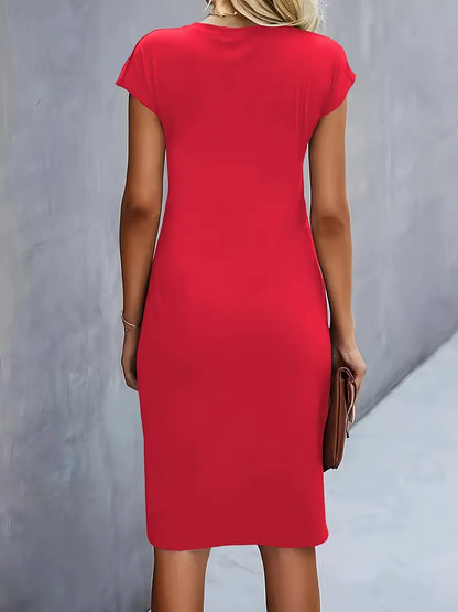 Elegant Women's Knee Length Bodycon Dress