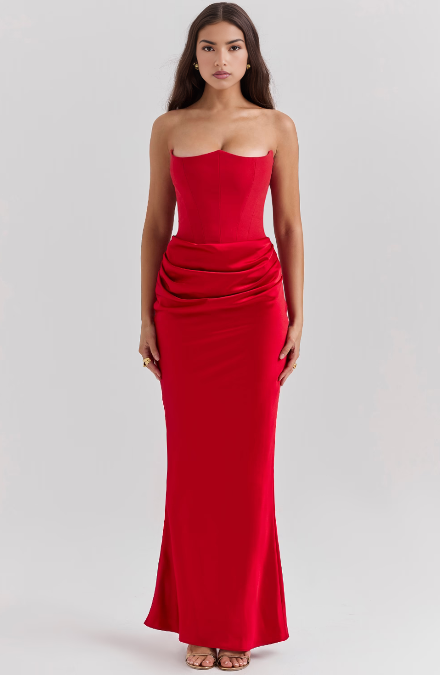 Classic Vintage Off Shoulder Evening Gown