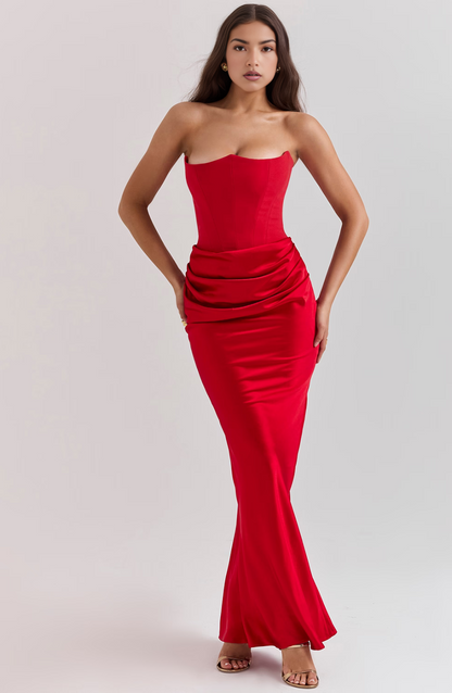 Classic Vintage Off Shoulder Evening Gown