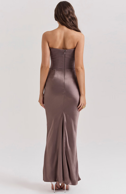 Classic Vintage Off Shoulder Evening Gown
