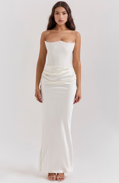 Classic Vintage Off Shoulder Evening Gown