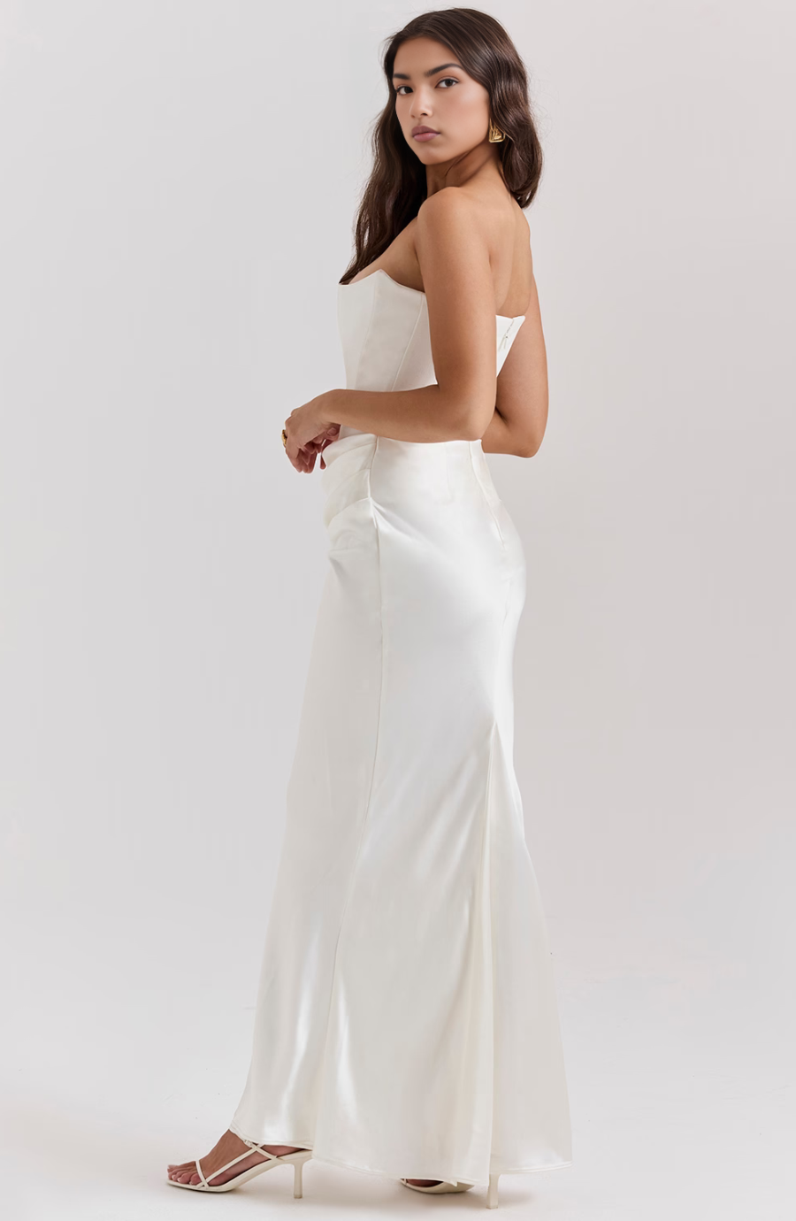 Classic Vintage Off Shoulder Evening Gown