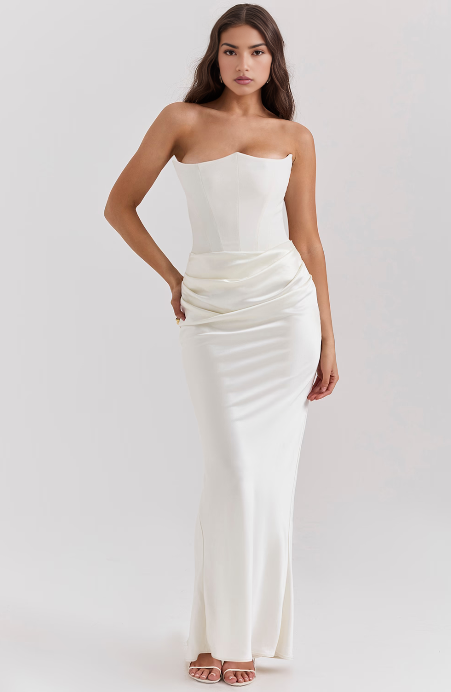 Classic Vintage Off Shoulder Evening Gown