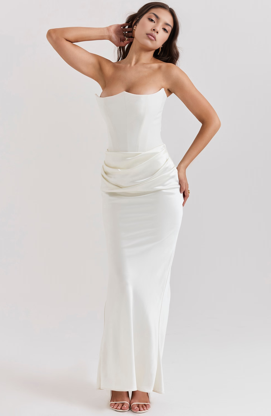 Classic Vintage Off Shoulder Evening Gown