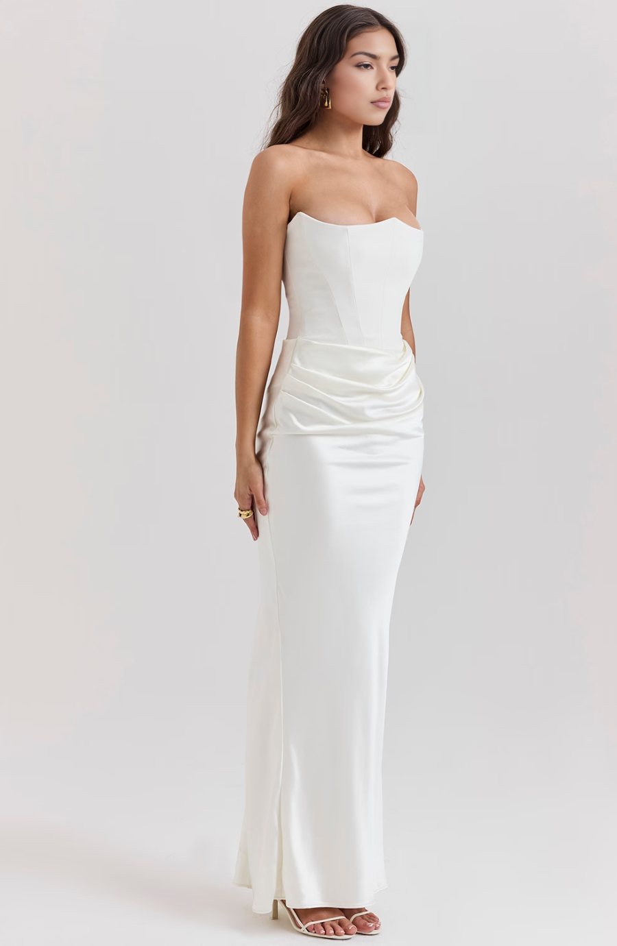 Classic Vintage Off Shoulder Evening Gown