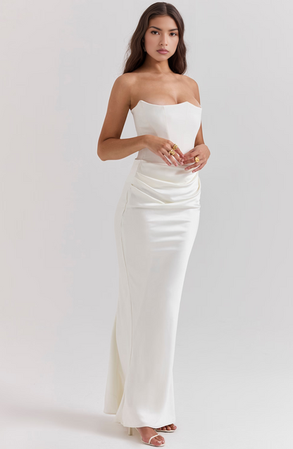 Classic Vintage Off Shoulder Evening Gown