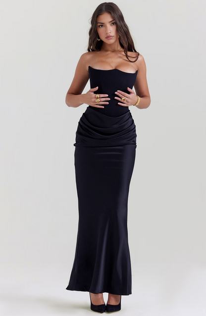 Classic Vintage Off Shoulder Evening Gown