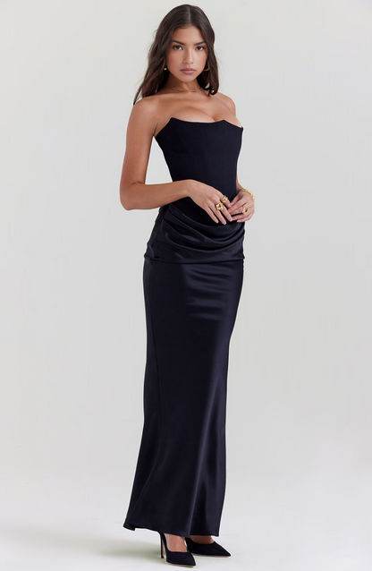 Classic Vintage Off Shoulder Evening Gown