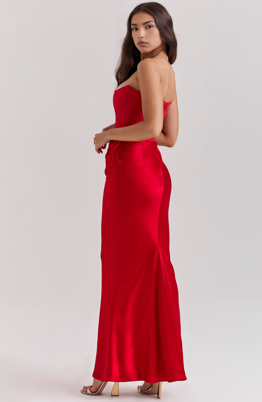 Classic Vintage Off Shoulder Evening Gown