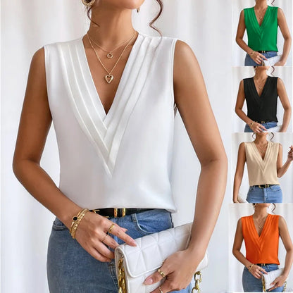 Leah | Elegant Summer Short Sleeve Blouse