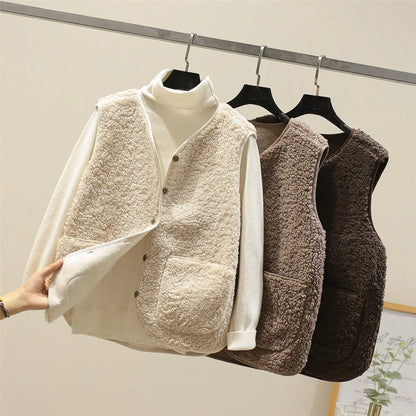 Women's Cozy Fleece Gilet with Pockets