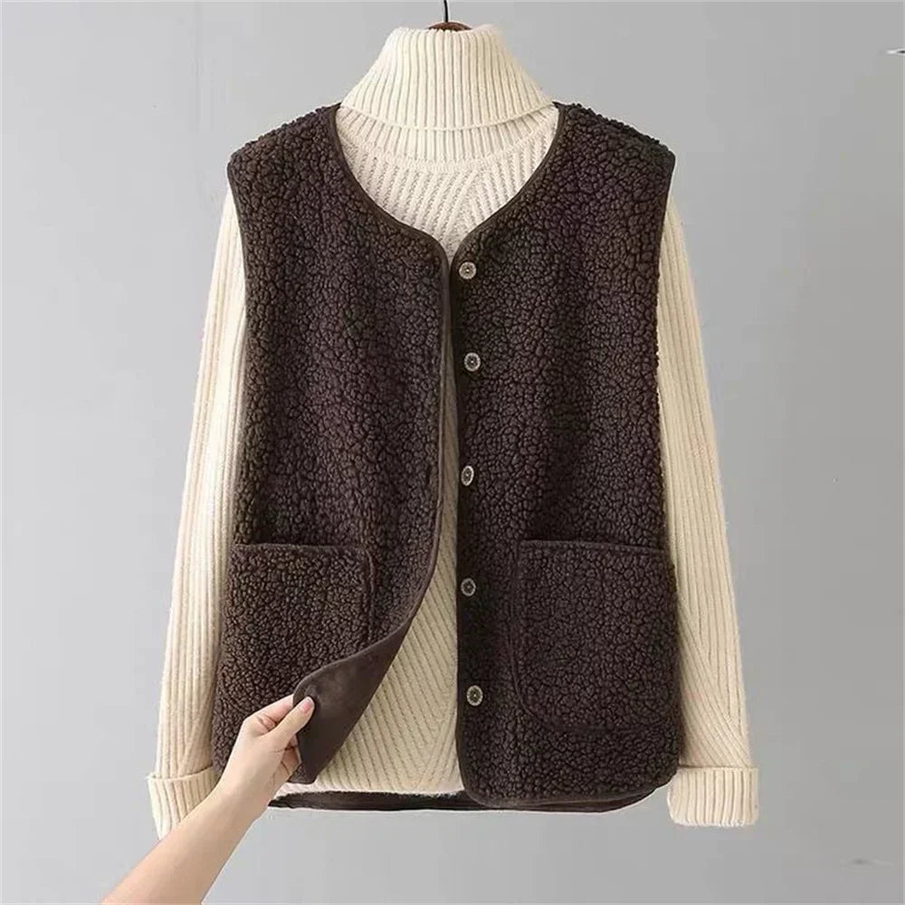 Women's Cozy Fleece Gilet with Pockets