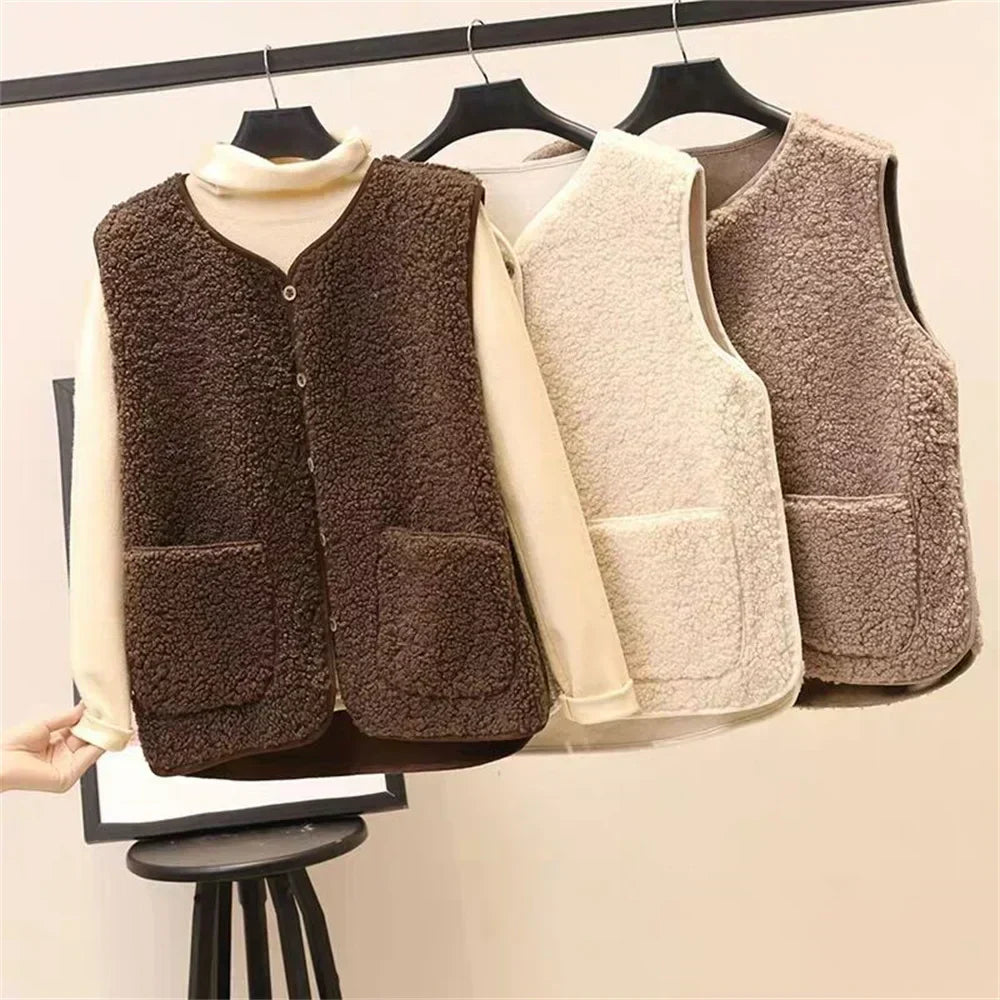 Women's Cozy Fleece Gilet with Pockets
