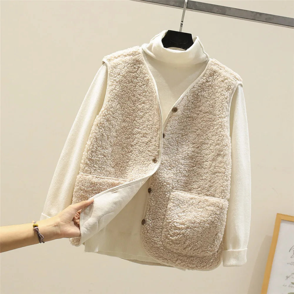 Women's Cozy Fleece Gilet with Pockets