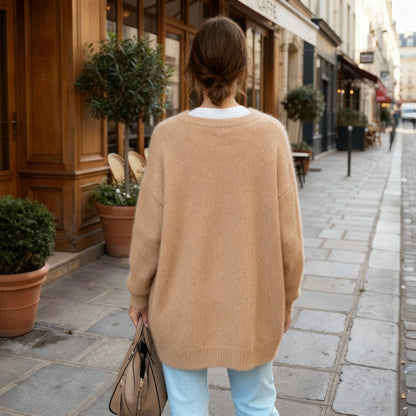 Cozy Women's Open Front Cardigan with Pockets