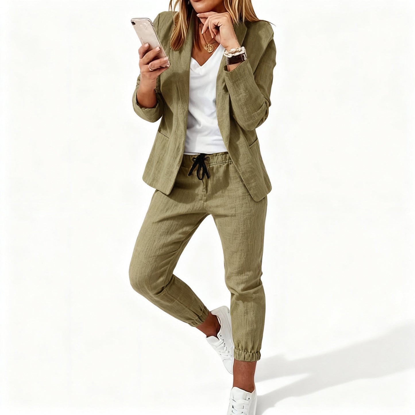 Classic Women's Suit Jacket and Trousers Set