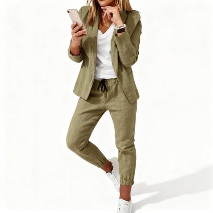 Classic Women's Suit Jacket and Trousers Set
