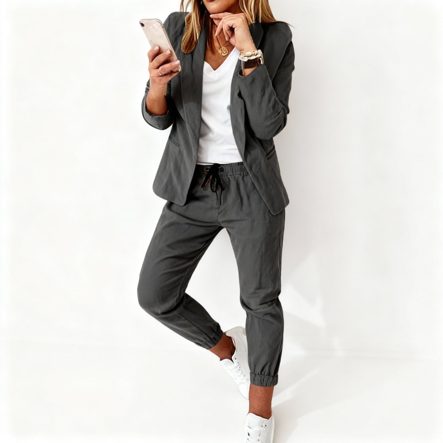 Classic Women's Suit Jacket and Trousers Set