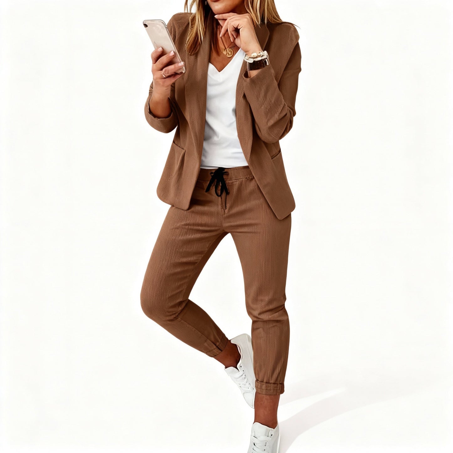 Classic Women's Suit Jacket and Trousers Set