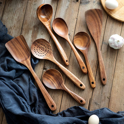 Premium Wooden Kitchen Utensil Set - Durable & Easy Clean - Luxivelle