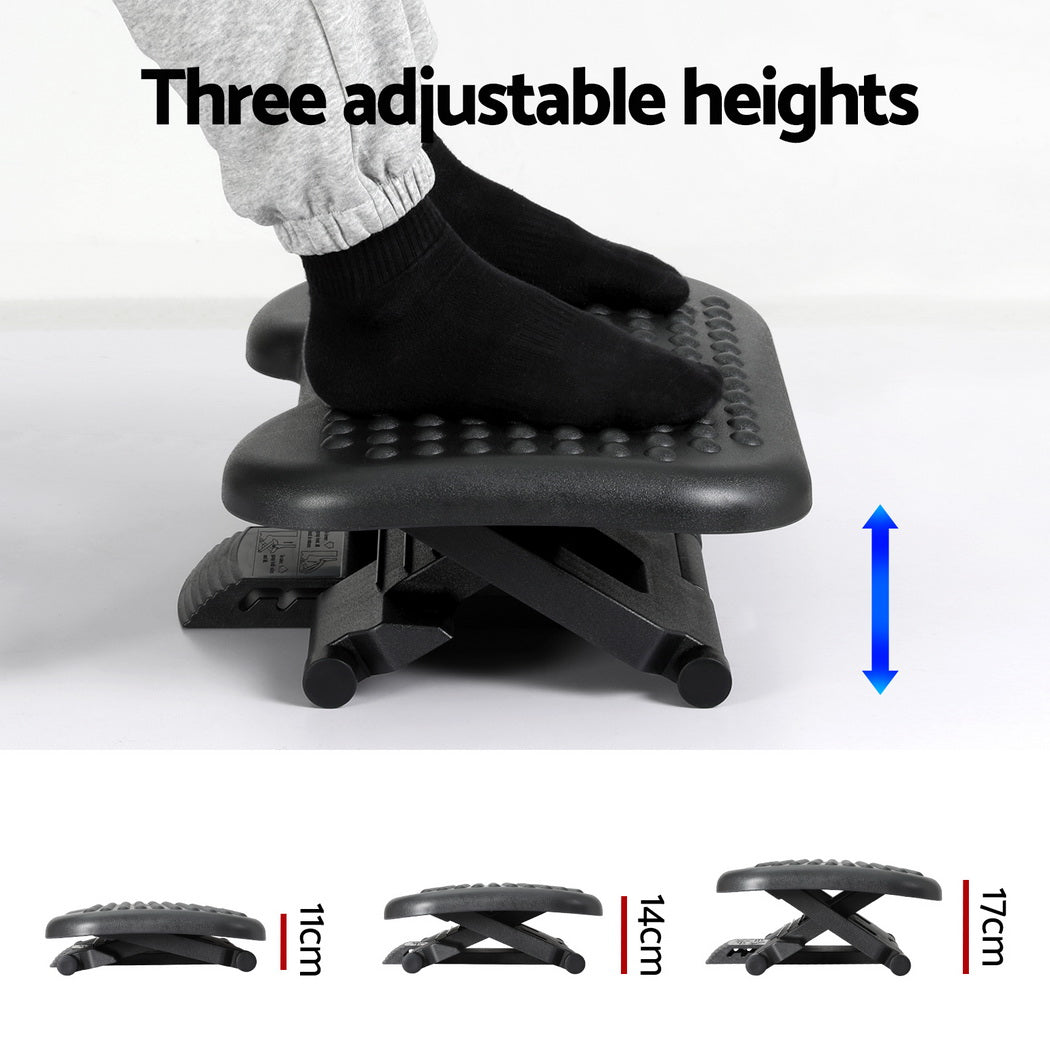 Ergonomic Footrest with Massage Surface for Home Office