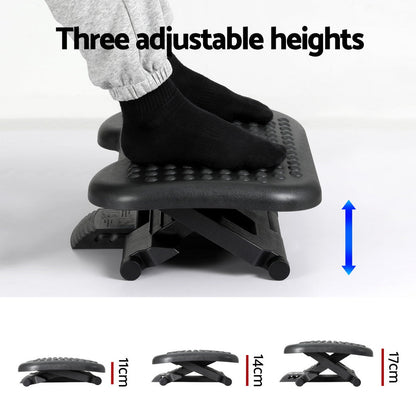 Ergonomic Footrest with Massage Surface for Home Office