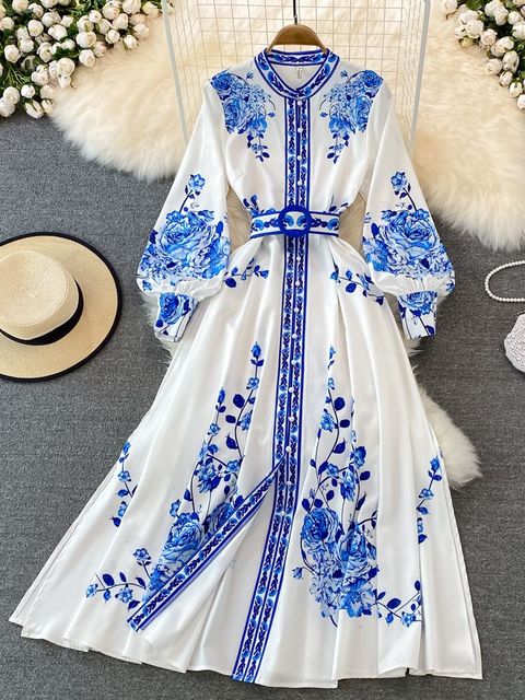 Elegant Ladies' A-Line Dress with Waist Belt - Luxivelle