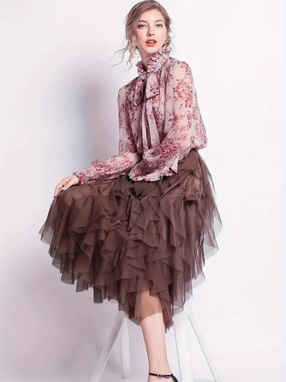 Fluffy Girl's Midi Skirt