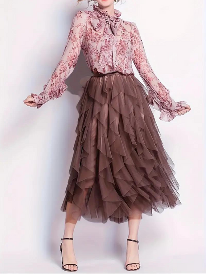 Fluffy Girl's Midi Skirt