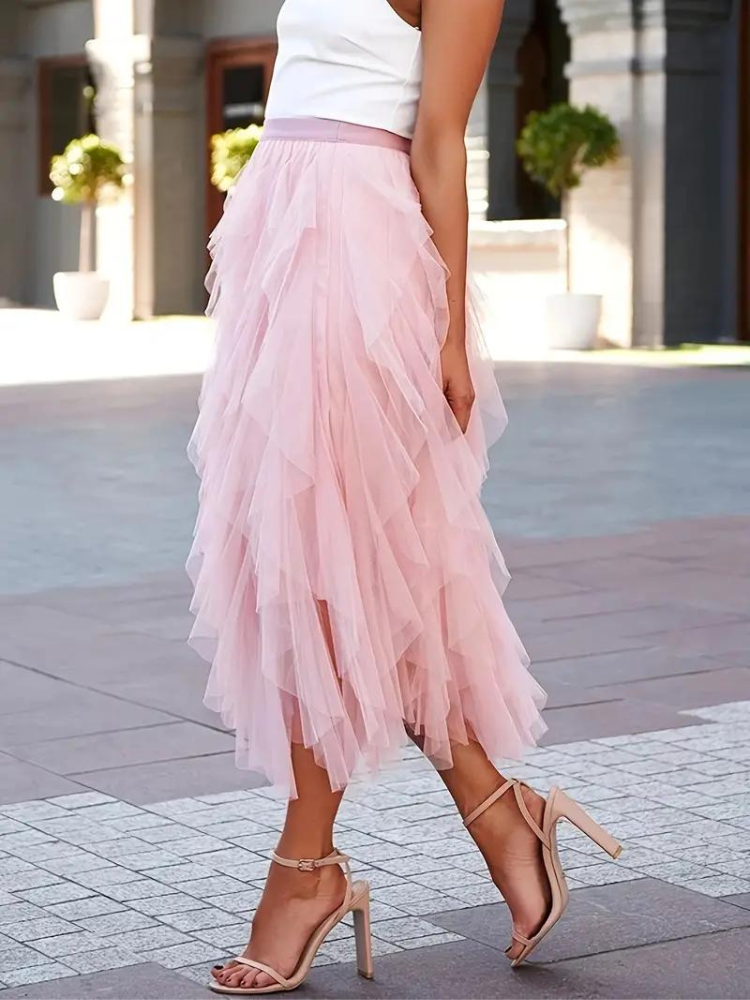 Fluffy Girl's Midi Skirt