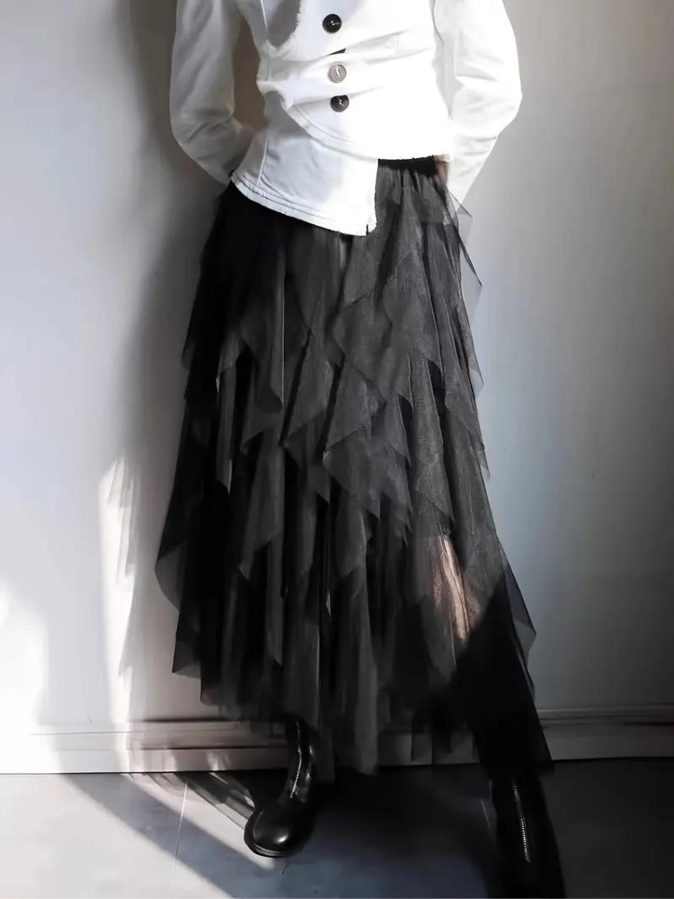 Fluffy Girl's Midi Skirt