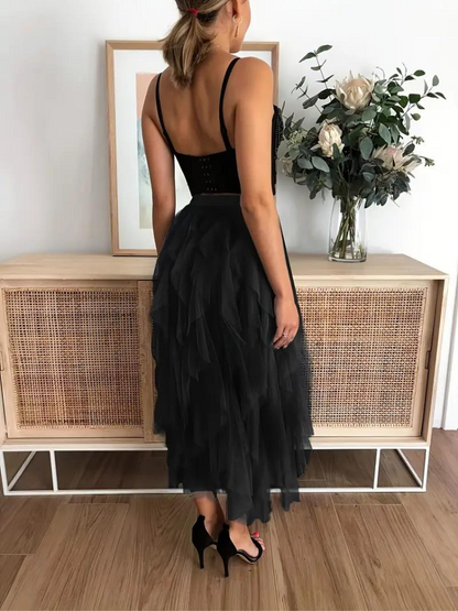 Fluffy Girl's Midi Skirt