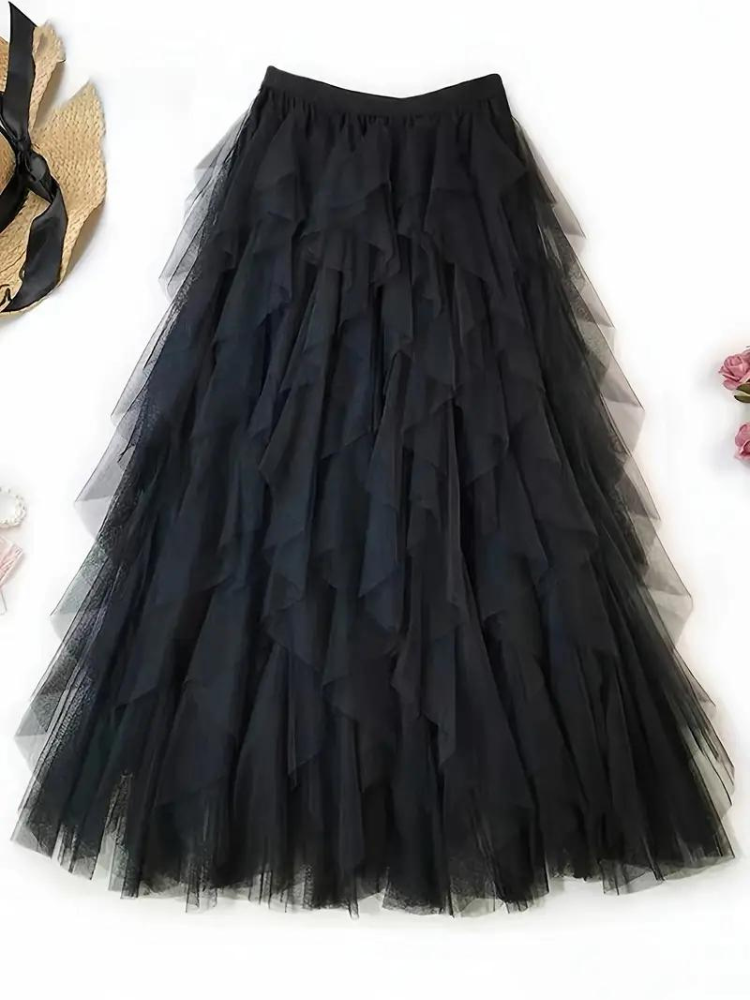 Fluffy Girl's Midi Skirt