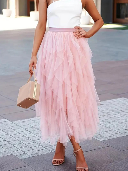 Fluffy Girl's Midi Skirt - Luxivelle