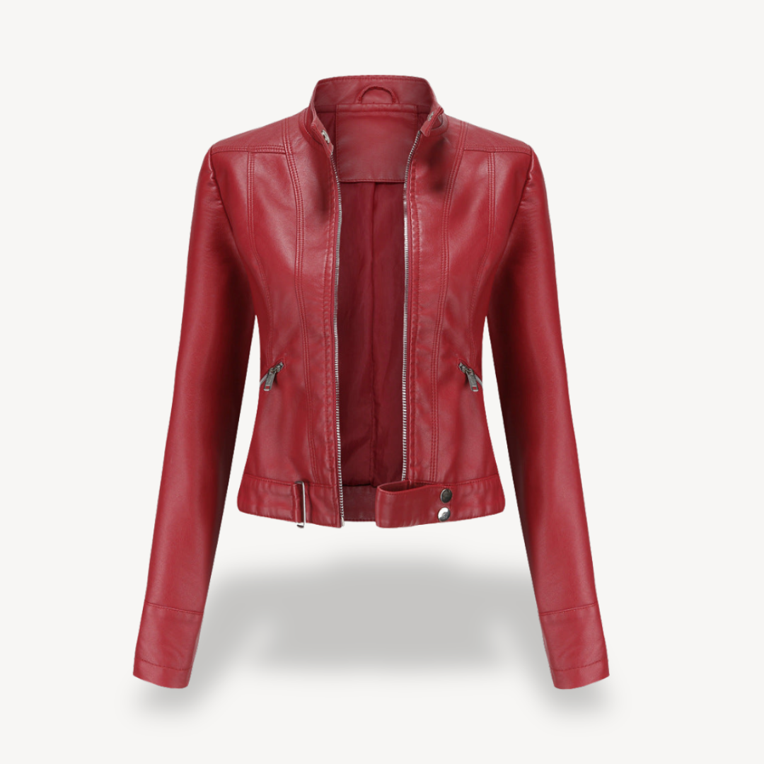Faux Leather Biker Jacket for Women 1