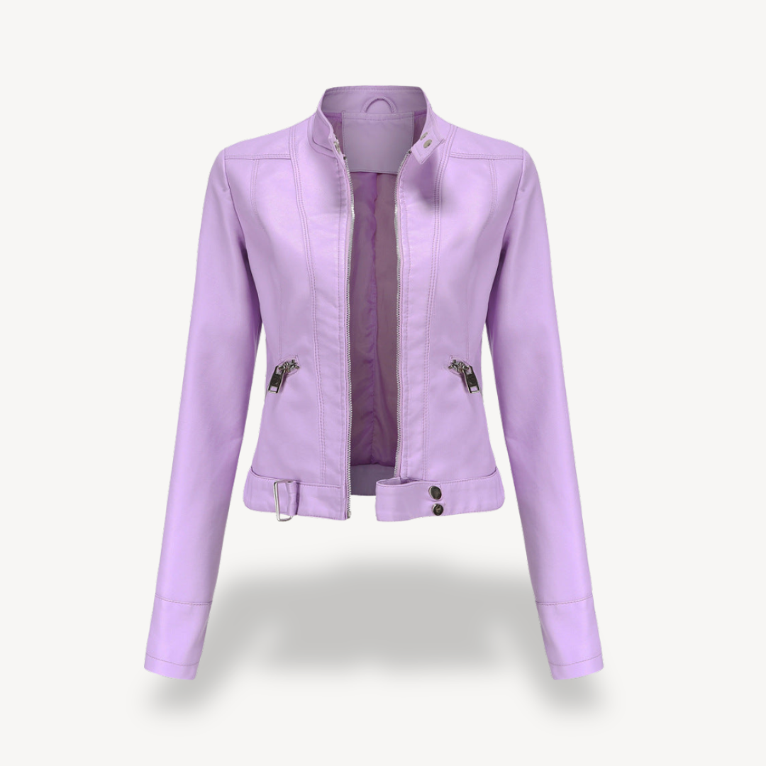 Faux Leather Biker Jacket for Women 2