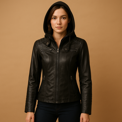 Vintage Style PU Leather Parka Coat - Luxivelle