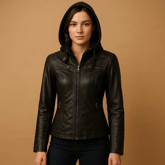 Vintage Style PU Leather Parka Coat - Luxivelle