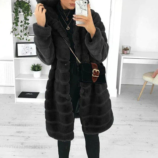Warm Fuzzy Parka Coat for Ladies - Luxivelle