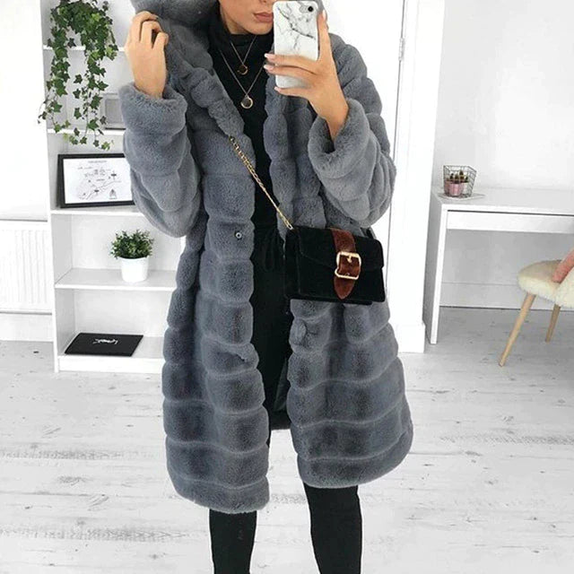 Warm Fuzzy Parka Coat for Ladies