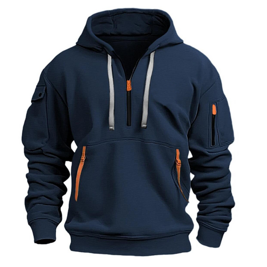 Casual Street Hoodie with Zip Pockets for Men - Luxivelle