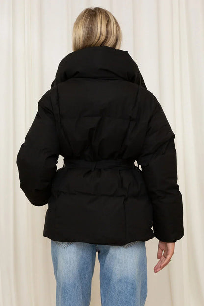 Slim Fit Women's Winter Coat with High Collar