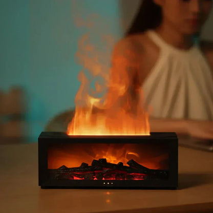 Cozy LED Flame Fireplace Lamp with Humidifier