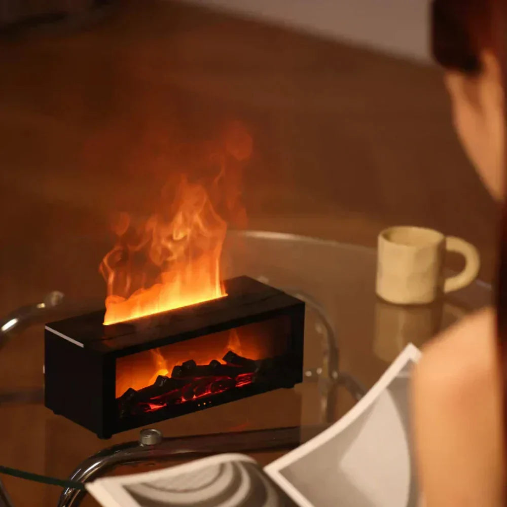 Cozy LED Flame Fireplace Lamp with Humidifier