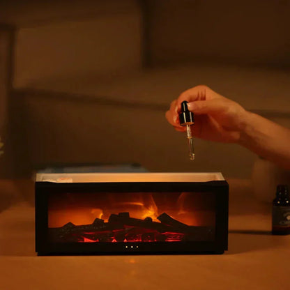 Cozy LED Flame Fireplace Lamp with Humidifier
